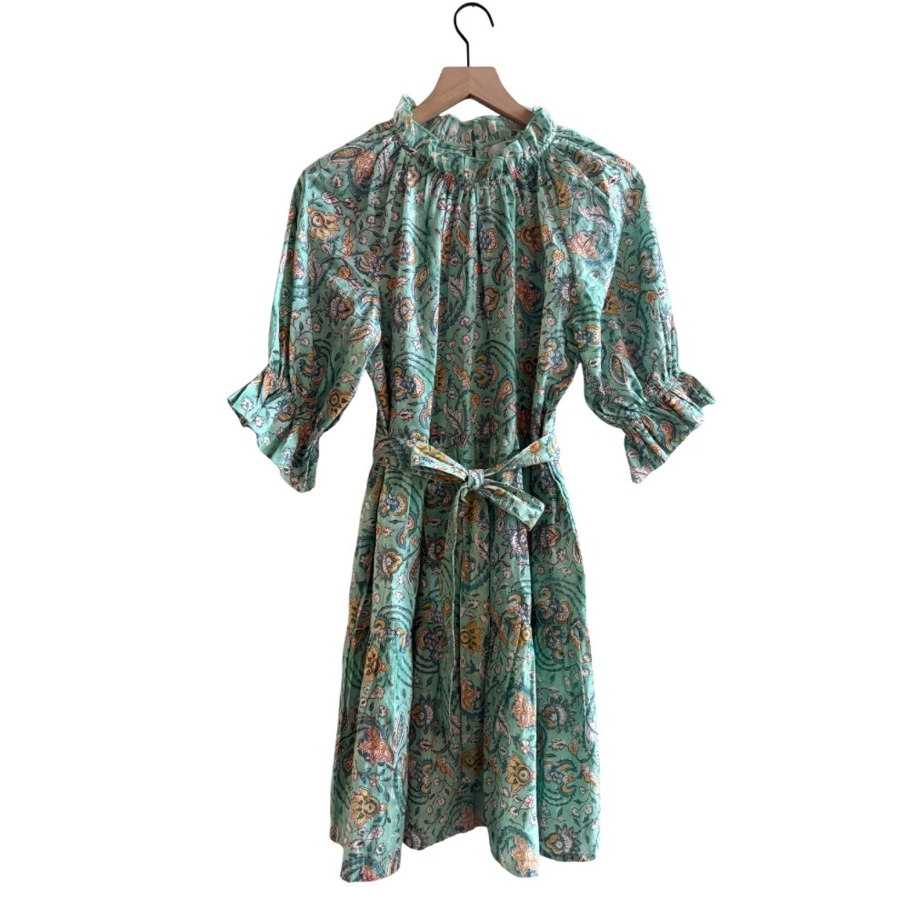 The Fox and The Mermaid Chic Paisley Midi Dress in Mint Green and Floral Size M